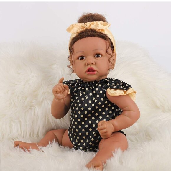 Lifelike Reborn Baby Dolls with Soft Body African American Realistic Girl Doll - Picture 3 of 3